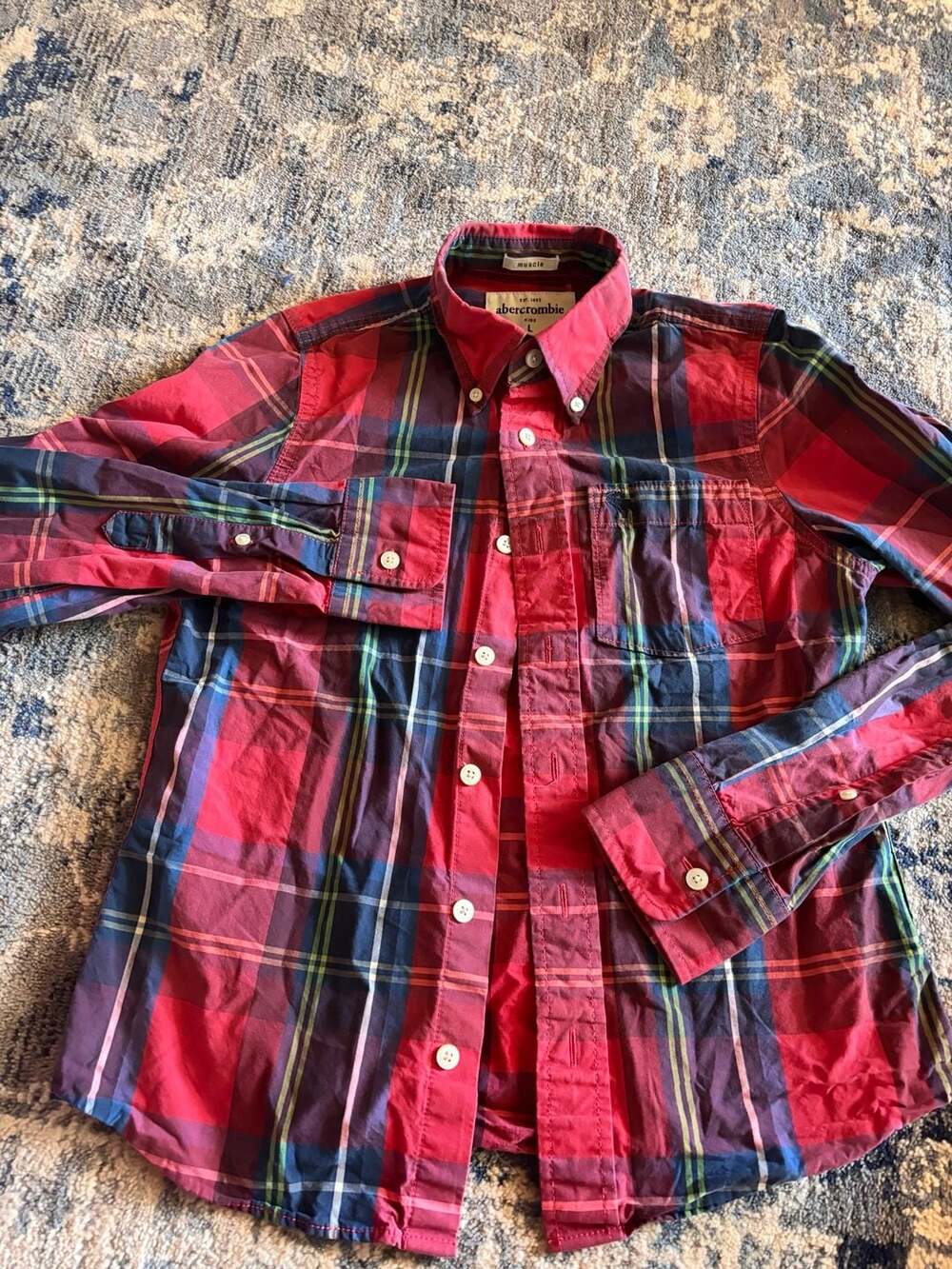 Abercrombie Kids Plaid Button-Down Shirt Size L